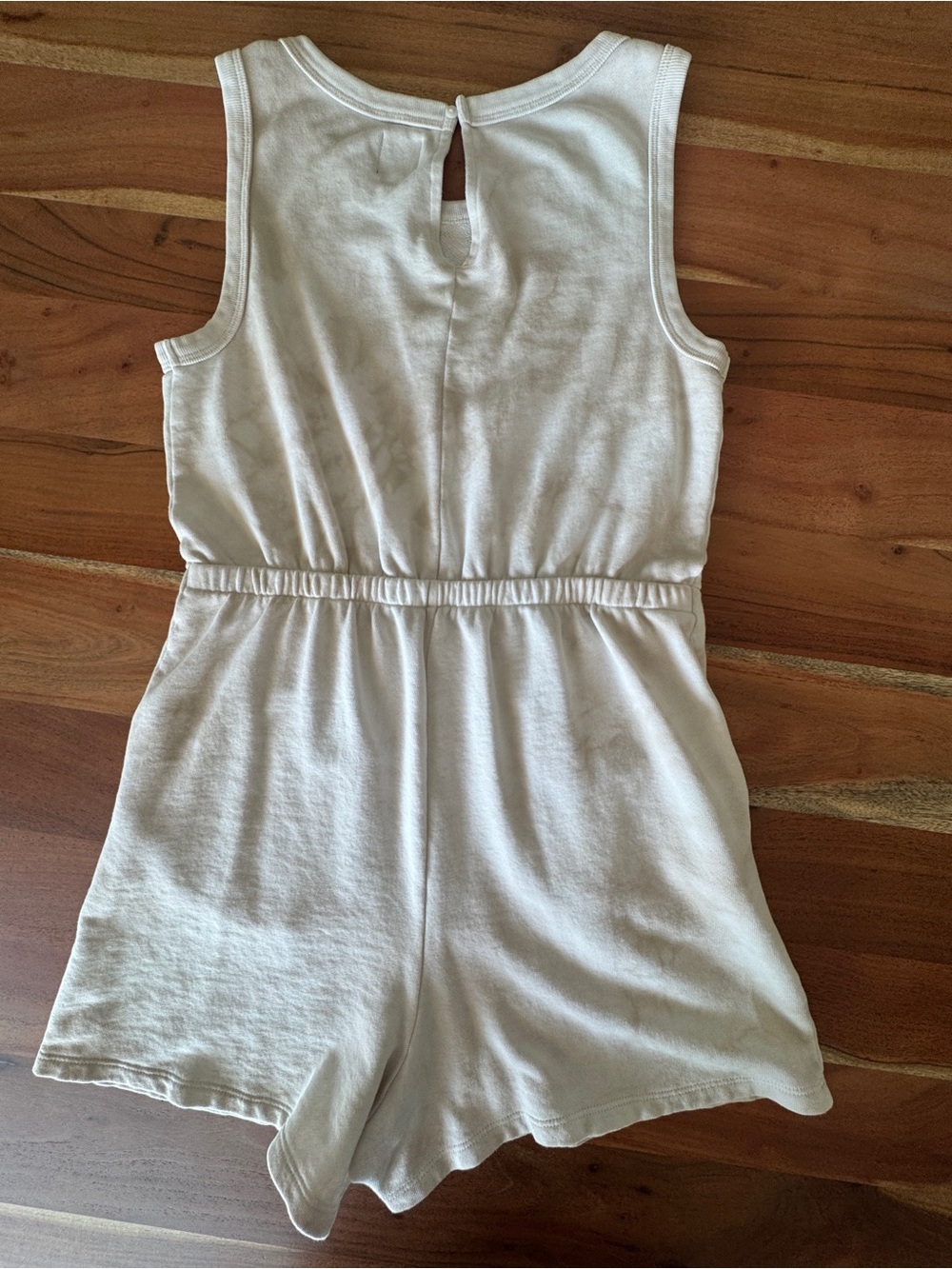 Gap Vintage Soft Cotton Tie Dye Romper Neutral Ivory Pockets XS - Picture 6 of 12